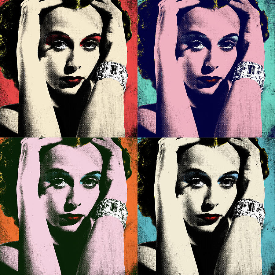 Hedy Lamarr pop art Mixed Media by Movie World Posters