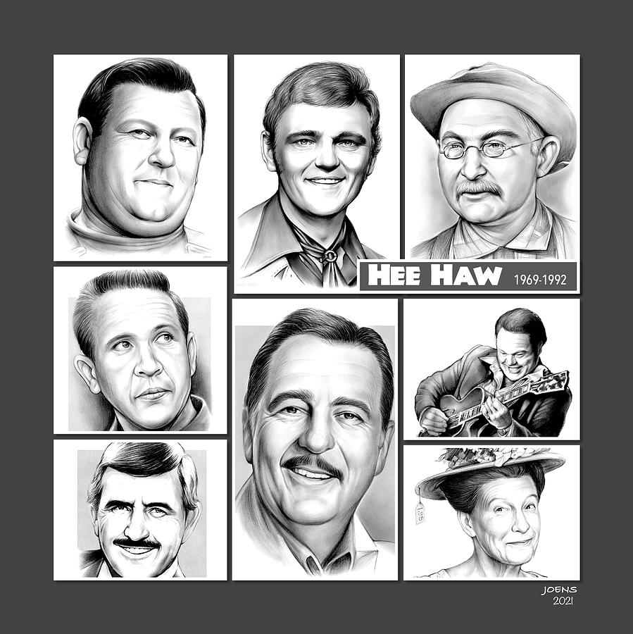 Country Music Drawing - Hee Haw Gang by Greg Joens Country Music Drawing - Hee Haw Gang by Greg Joens