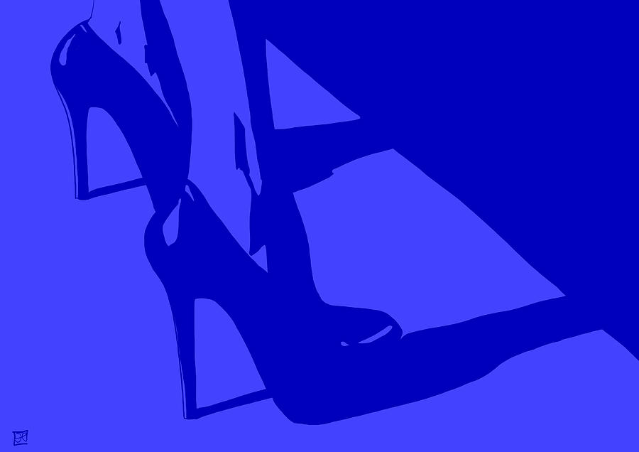 Heels in blue Drawing by Giuseppe Cristiano
