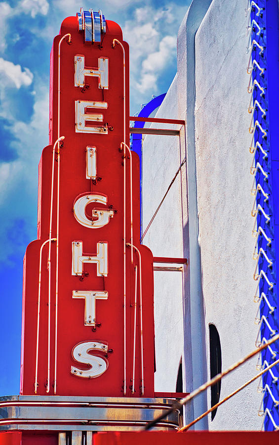 Heights Theater Marquee Photograph by Stephen Anderson