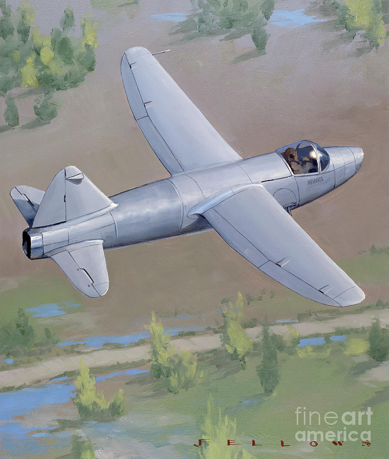 Heinkel He 178 Painting by Jack Fellows