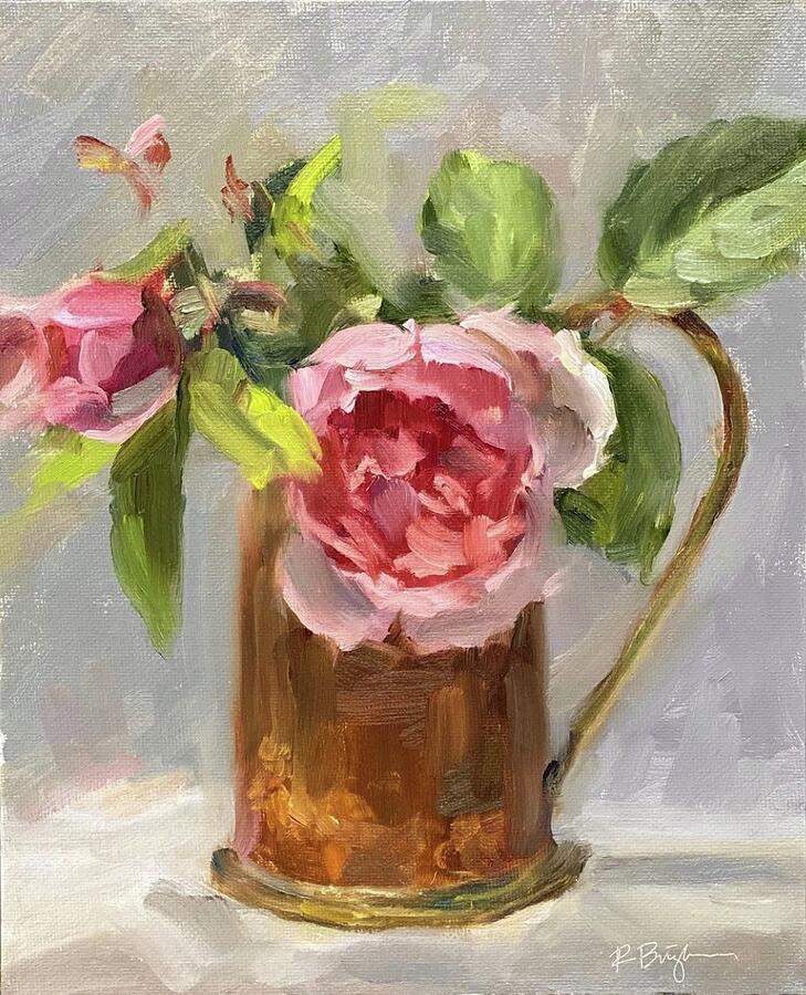 Rose Painting - Heirloom Roses in Copper by Robyn Bingham