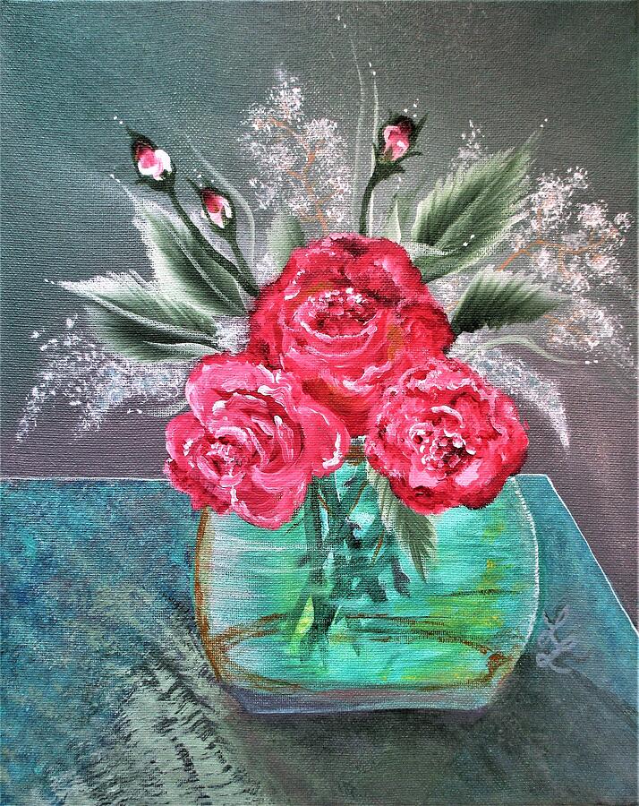 Heirloom Roses Water Splash Painting by Lynn Raizel Lane