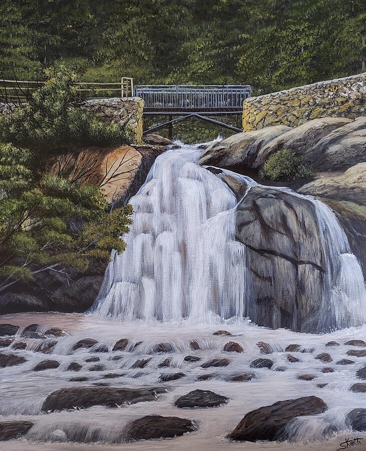 Helen Hunt Falls Colorado Painting by Sheri Keith