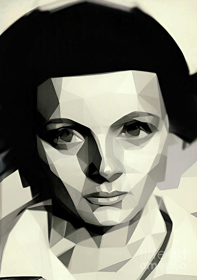Criminal Helen Wawrzyrniak Gillis geometric portrait Digital Art by Christina Fairhead