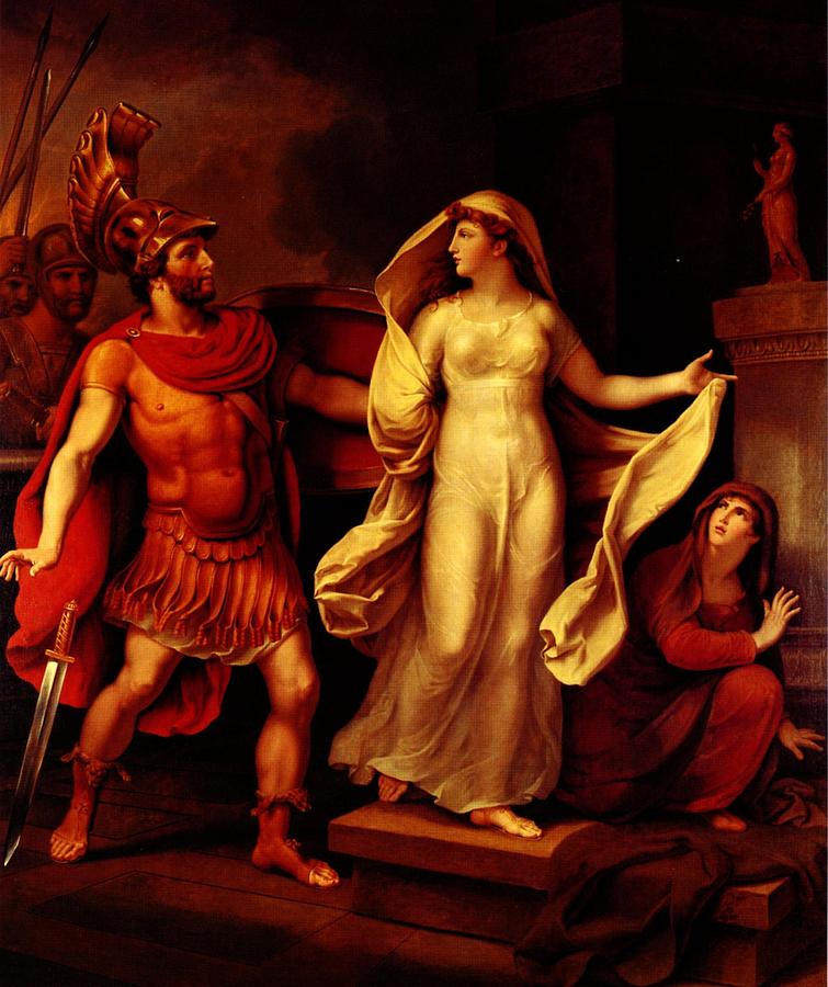 Helena und Menelaos Helen and Menelaus Painting by Johann Heinrich