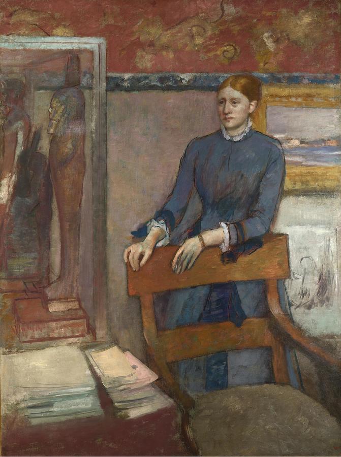 Edgar Degas Painting - Helene Rouart in her Fathers Study  #1 by Edgar Degas