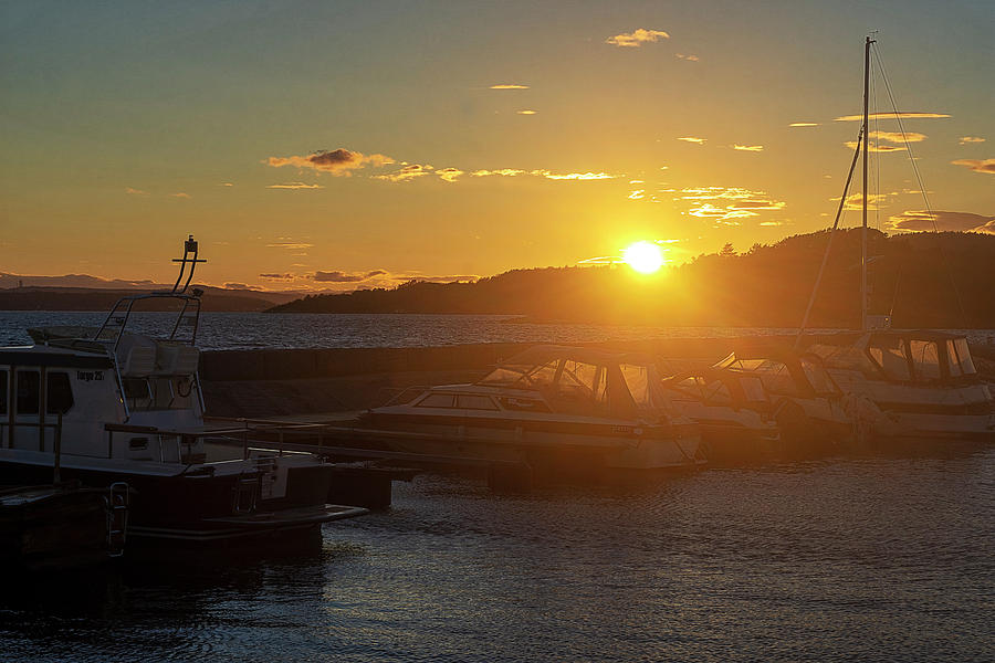 Helgeroa Harbour Sunset Photograph