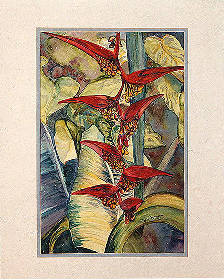 Heliconia Painting by Barbara F Johnson