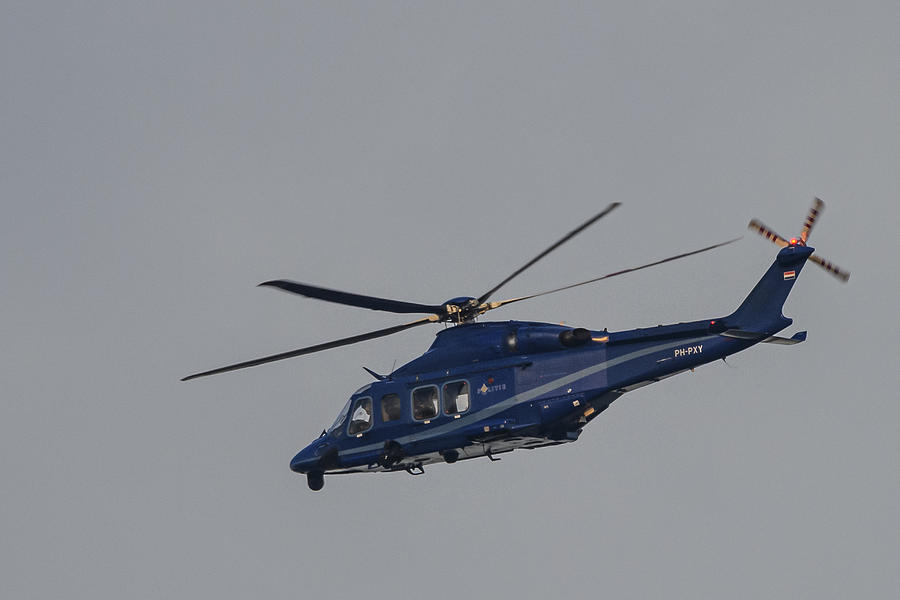 Helicopter Agusta-Westland AW139 PH-PXY of the Dutch Police Aviation Service fitted with cameras for surveillance Photograph by Sjo