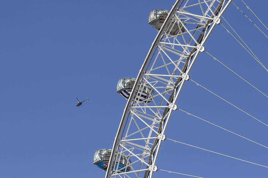 Helicopter And London Eye Photograph