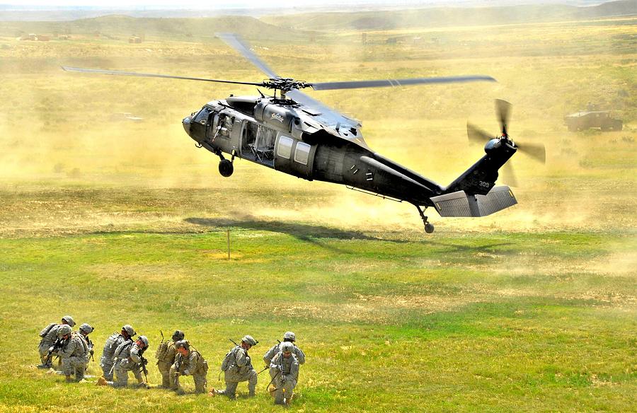 Helicopter Picking Up Soldiers Photograph By Jim Lambert 