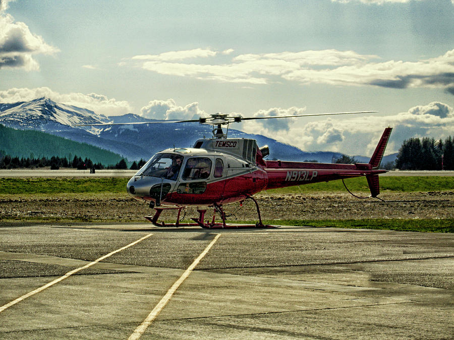 Mountain Photograph - Helicopter Temsco by Linda Mans