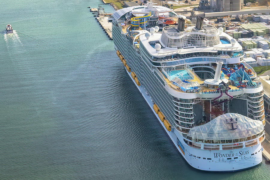 Helicopter's view of Wonder of the Seas Photograph by Florida Fine Art ...