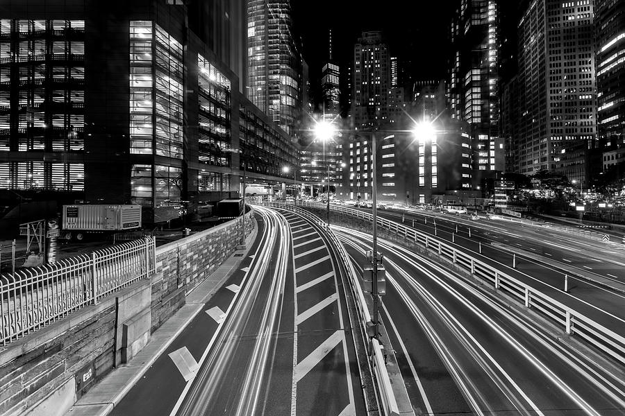 Helix To Battery Tunnel NYC  BW Photograph by Susan Candelario