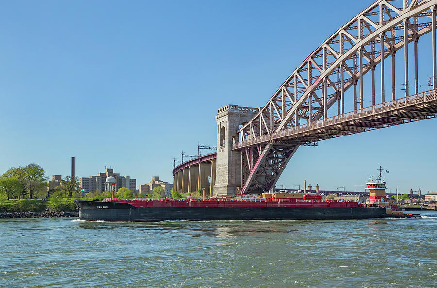 Hell Gate and Tank Barge Photograph by Cate Franklyn