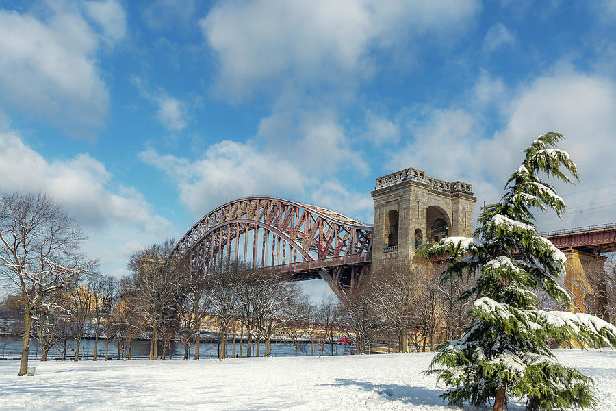 Hell Gate Bridge and Snow Photograph by Cate Franklyn