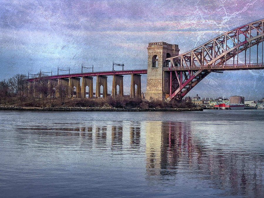 Hell Gate Bridge Purple Sky Photograph by Cate Franklyn