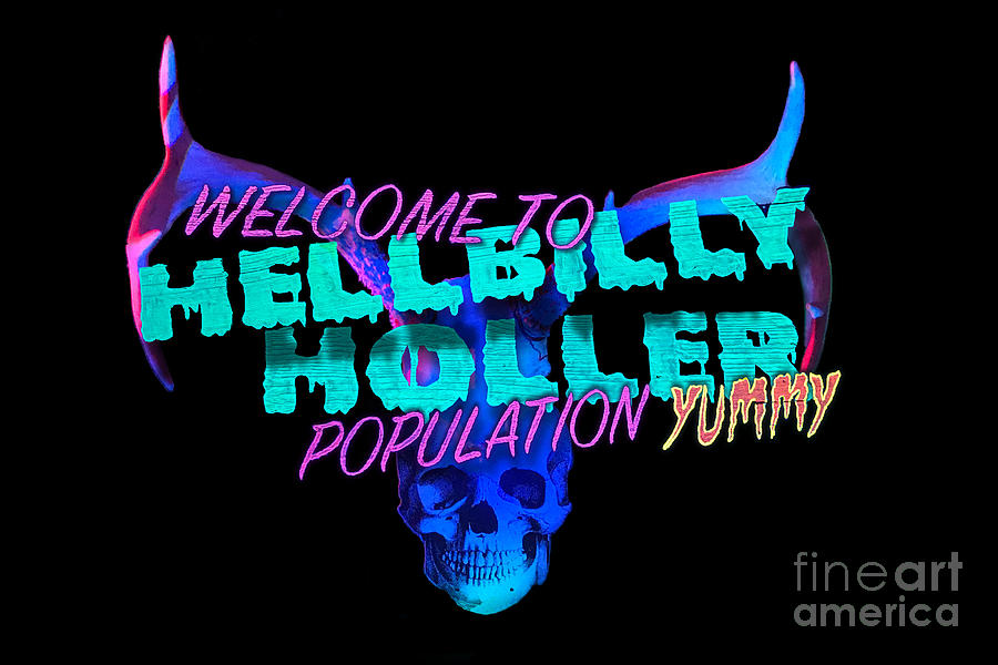 Hellbilly Holler - skull antlers logo Digital Art by Michaela Nastasia