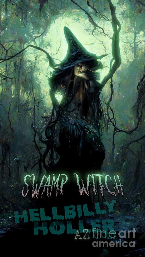 Hellbilly Holler Swamp Witch 1 profile Painting by Michaela Nastasia