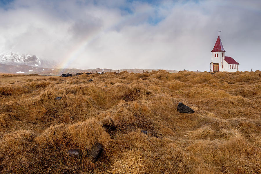 Hellnar church Snaefellsnes peninsula Western Iceland. Photograph by Michalakis Ppalis