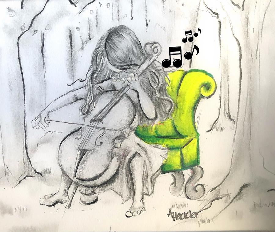 Hello cello Drawing by Anna Hackler - Pixels
