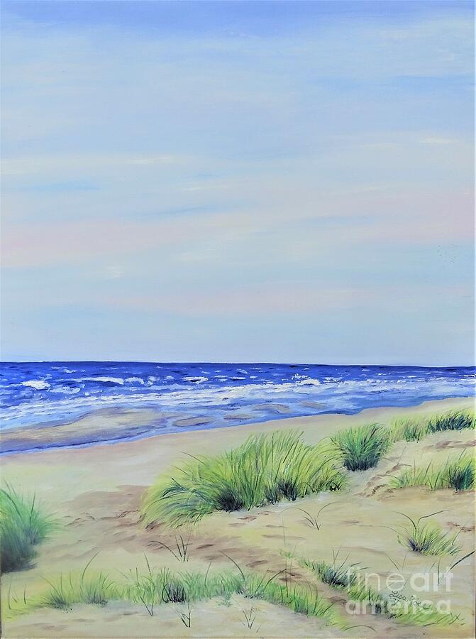 Hello from Denmark and the North Sea Painting by Lisa Rose Musselwhite