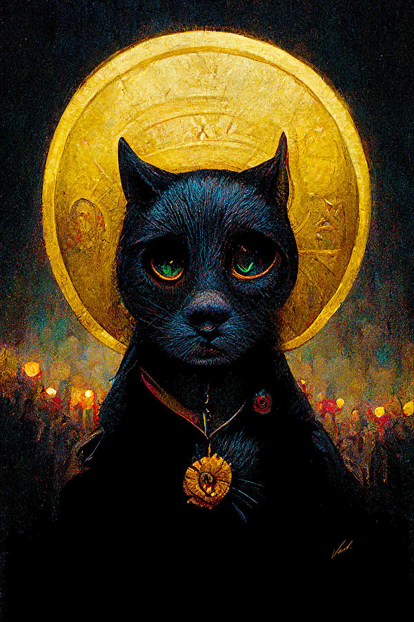 Hello Holy Kitty - oryginal artwork by Vart. Painting by Vart