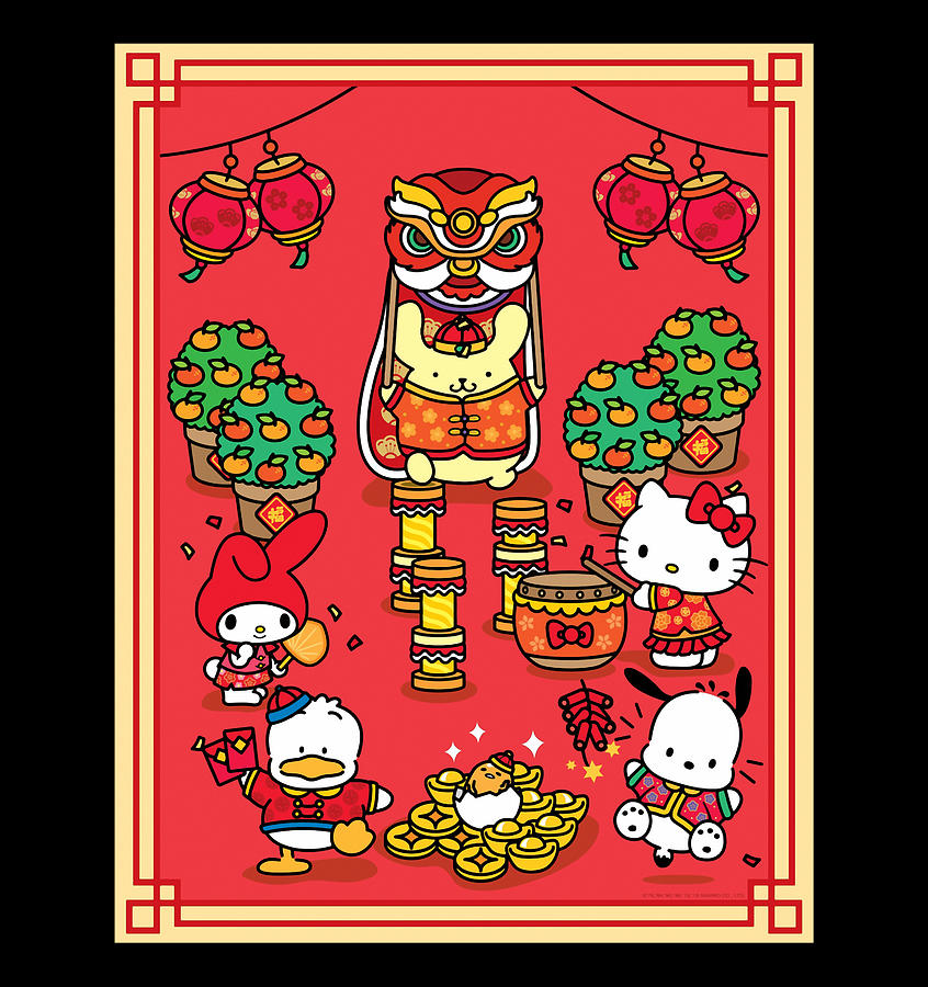 Hello Kitty And Friends Happy Lunar New Year 2020 Digital Art by Thanh ...