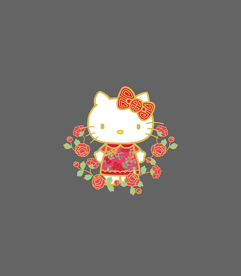Hello Kitty Happy Lunar New Year Digital Art by Shia Clio Fine Art