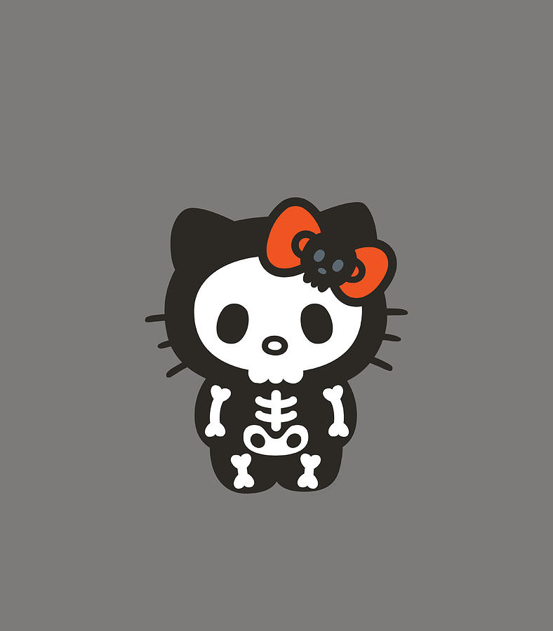 Hello Kitty Skeleton Halloween Digital Art by Ramy Atla - Pixels