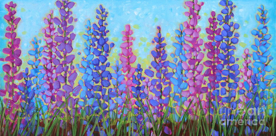 Summer Lupins Painting by Sage Mountain Studio - Fine Art America