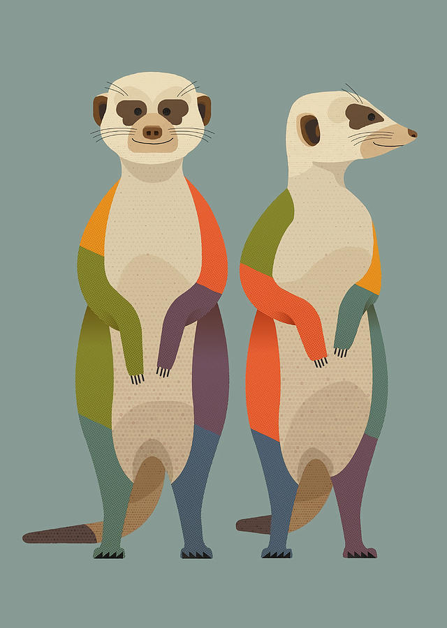 Hello Meerkats Poster nostalgia Painting by Harley Pete - Fine Art America