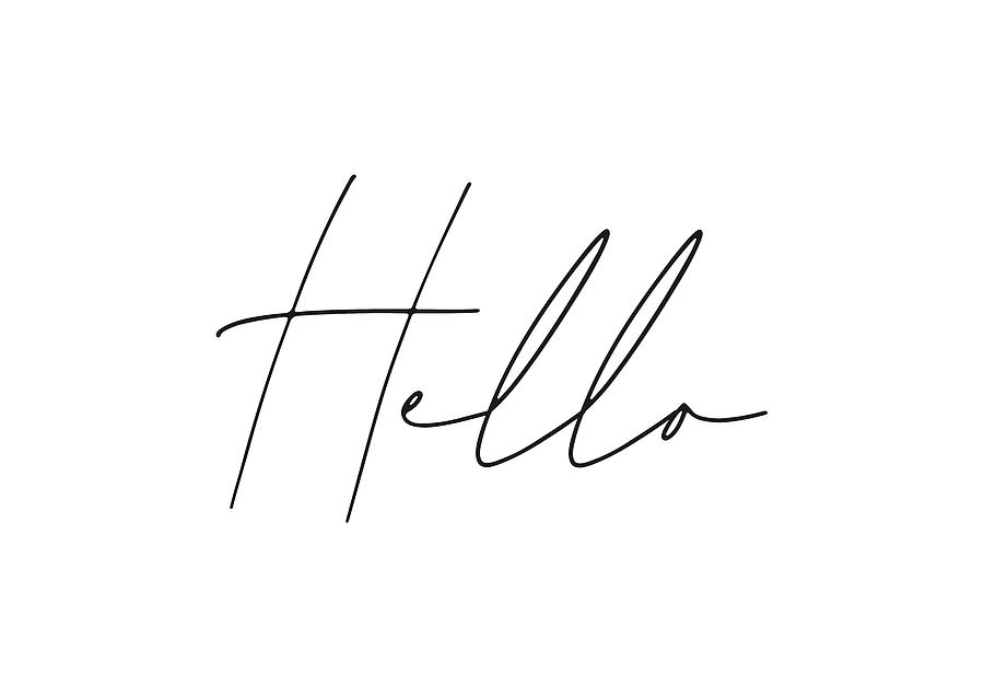 Hello - Minimal Typography Digital Art By Penny And Horse - Fine Art 