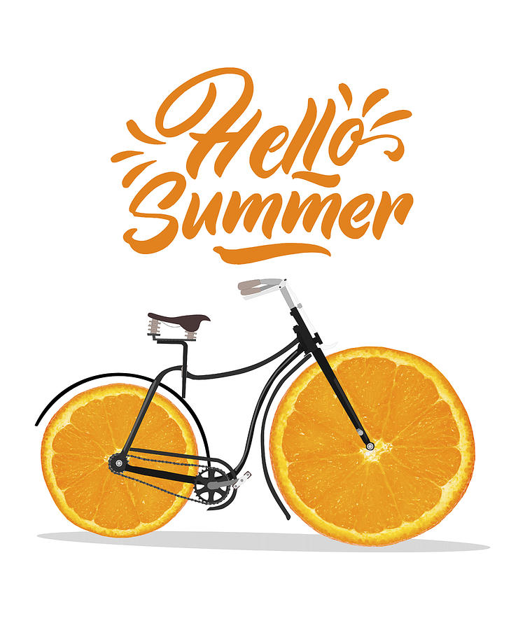 Juice Photograph - Hello summer, funny retro bike by Mounir Khalfouf