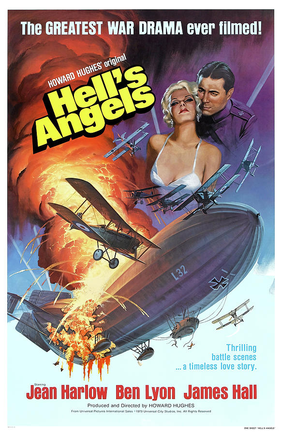 Hells Angels 1930 movie poster  Mixed Media by Movie World Posters