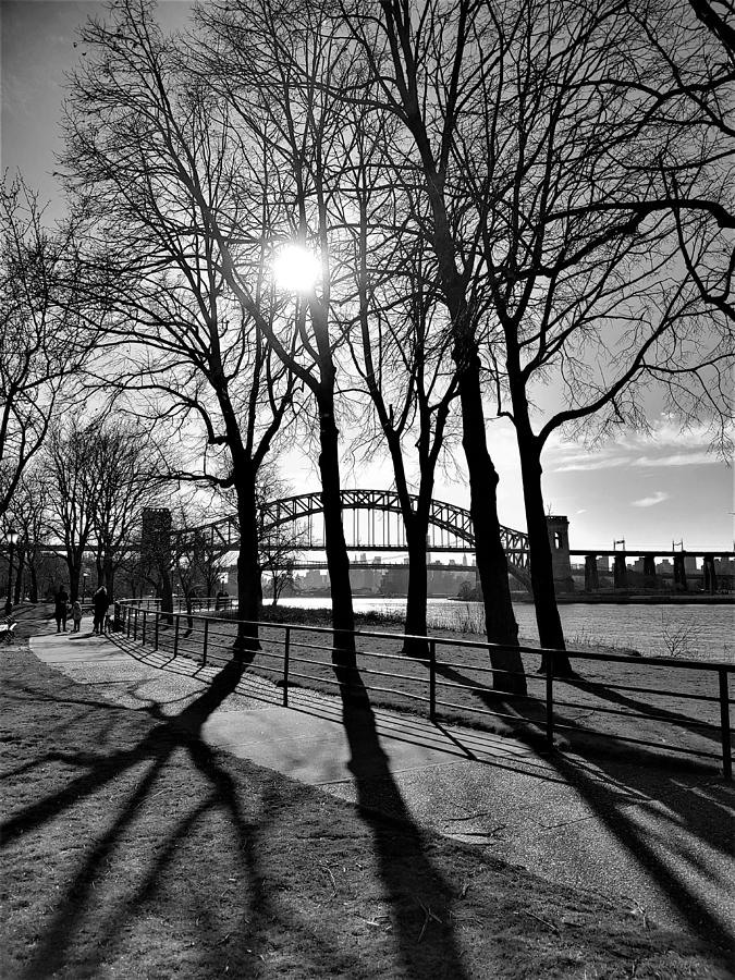 HELLS GATE BRIDGE in ASTORIA QUEENS NEW YORK Taken on February 23 2020 in BLACK AND WHITE Photograph by Rob Hans