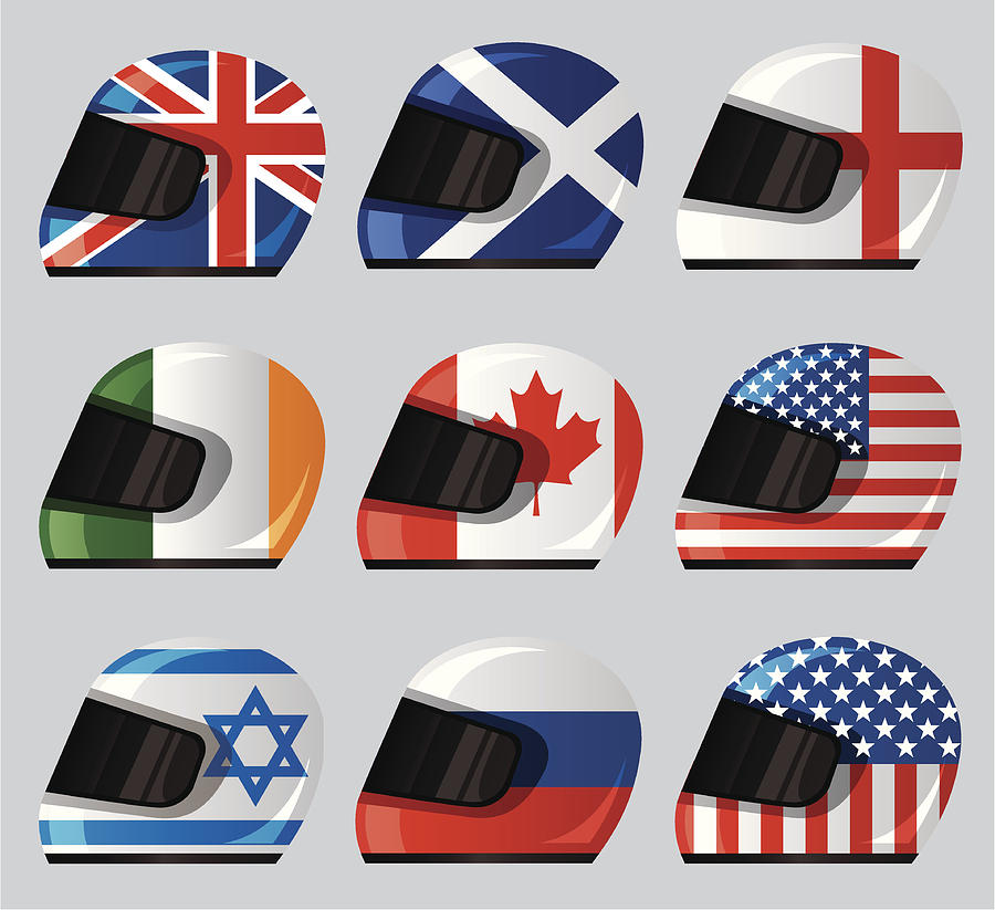 Helmet National Flag Icon Drawing by Sorbetto