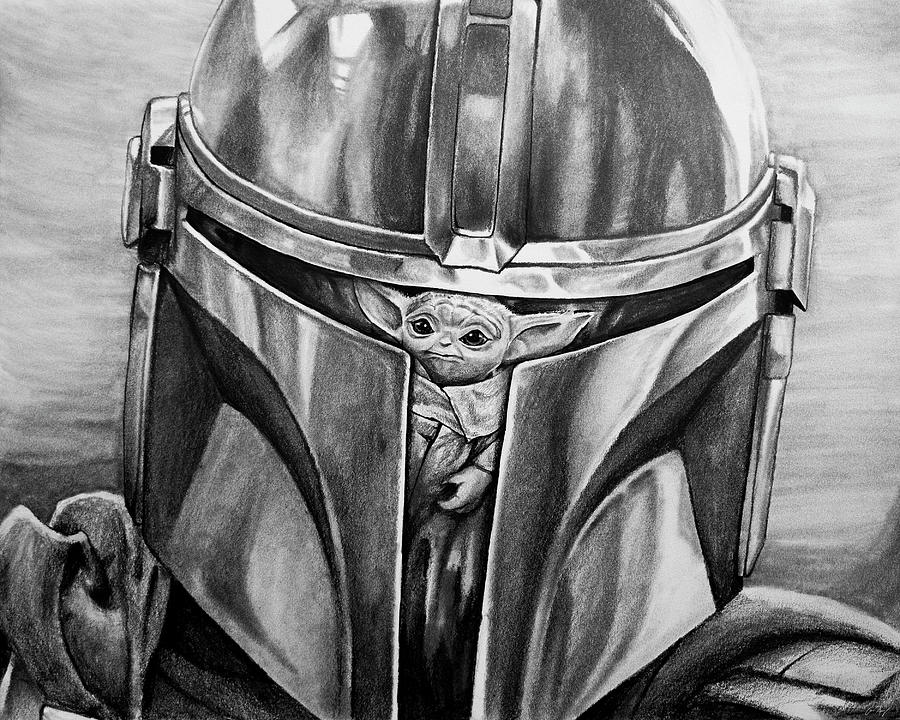 Helmet Reflection Drawing by Aaron Spong