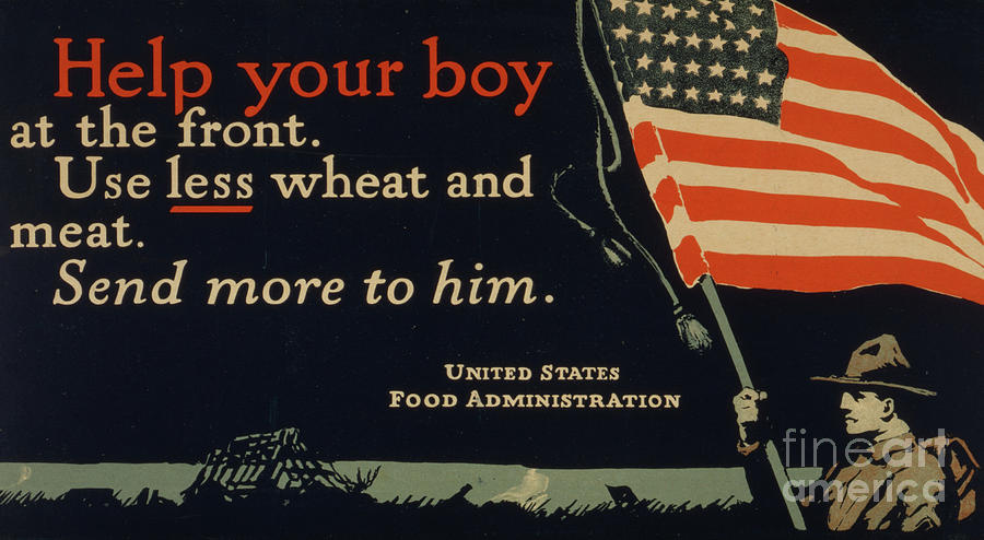Help your Boy at the Front, Use less Wheat and Meat. Send more to him, 1917 Painting by American School