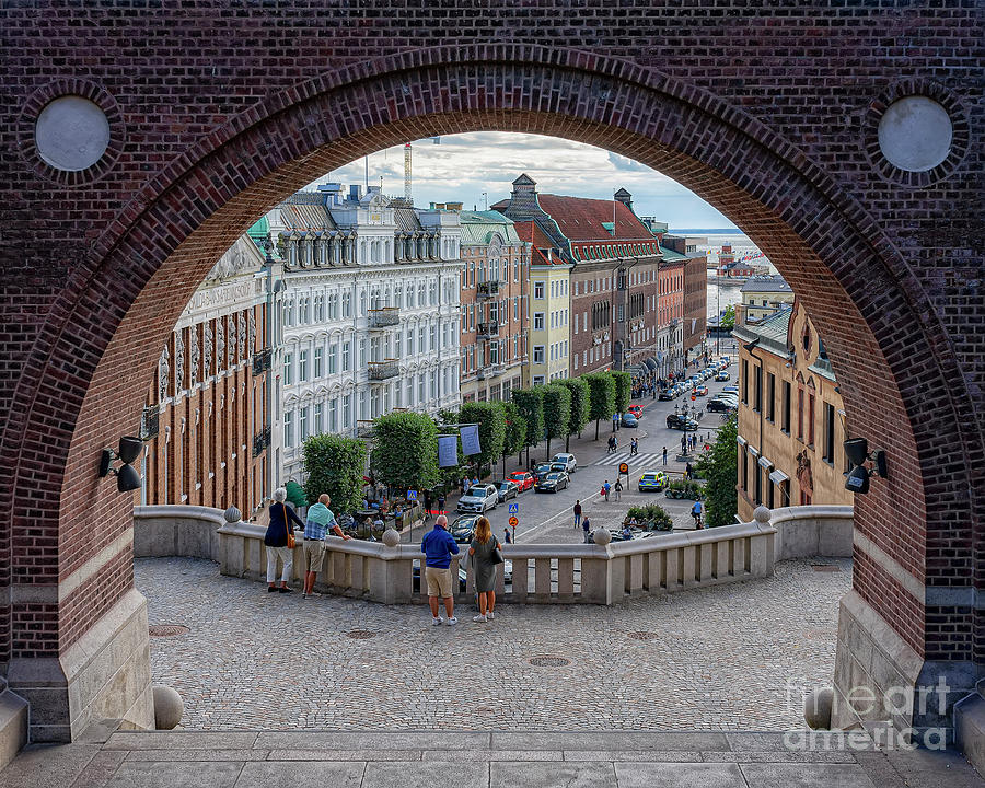 Summer Photograph - Helsingborg Stortorget Arch View by Antony McAulay