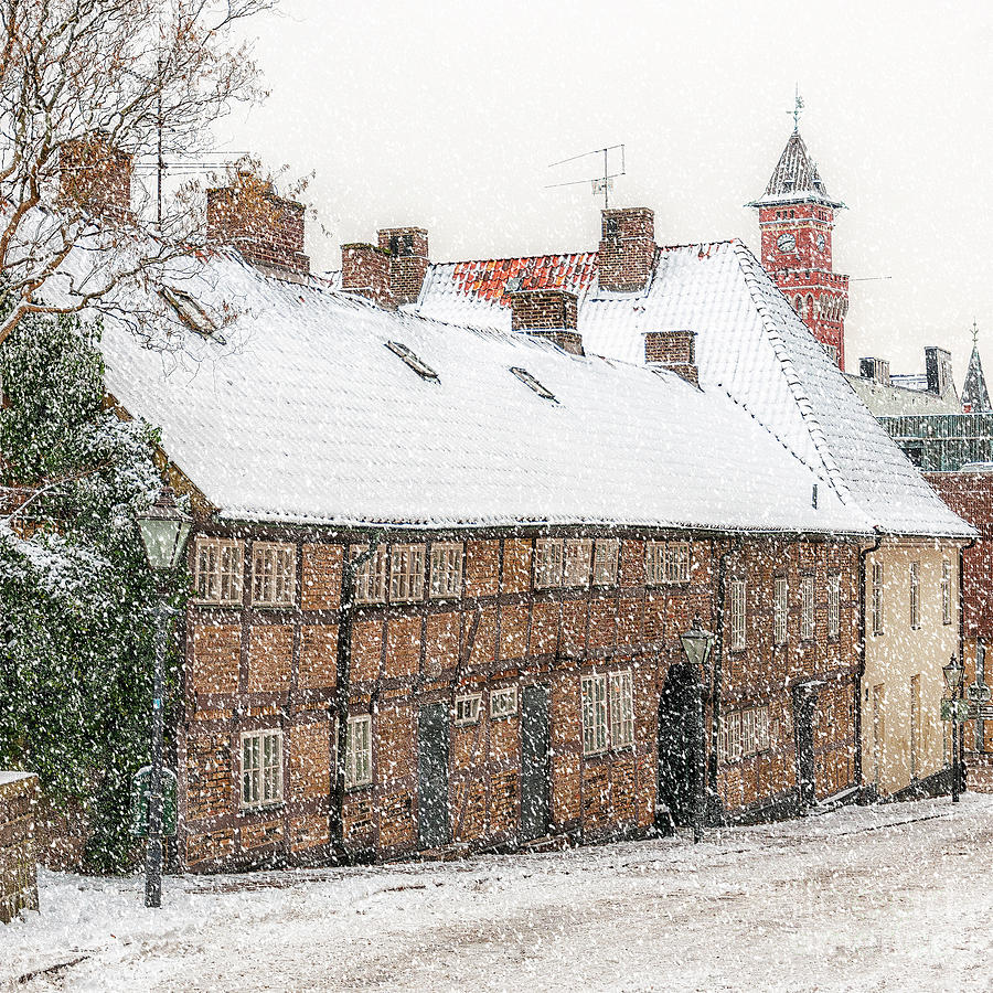 Christmas Photograph - Helsingborg Wintry Old Town Building by Antony McAulay