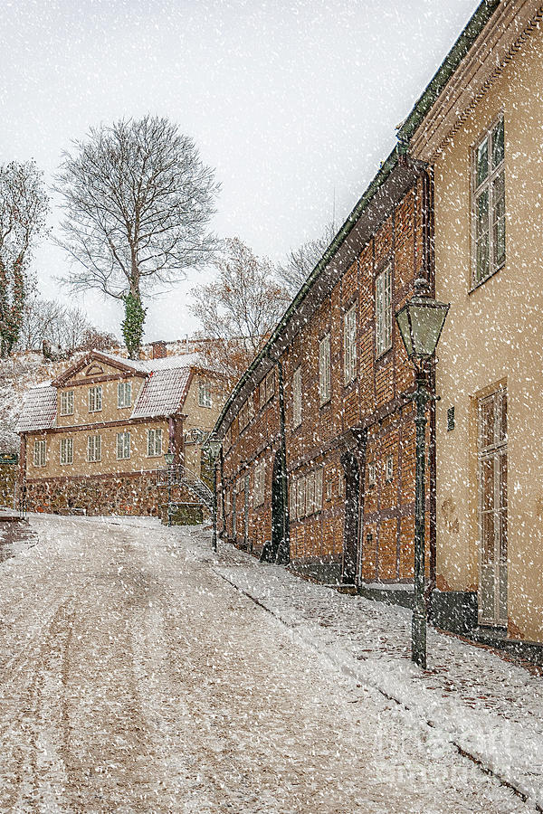 Helsingborg Wintry Old Town Street Photograph by Antony McAulay
