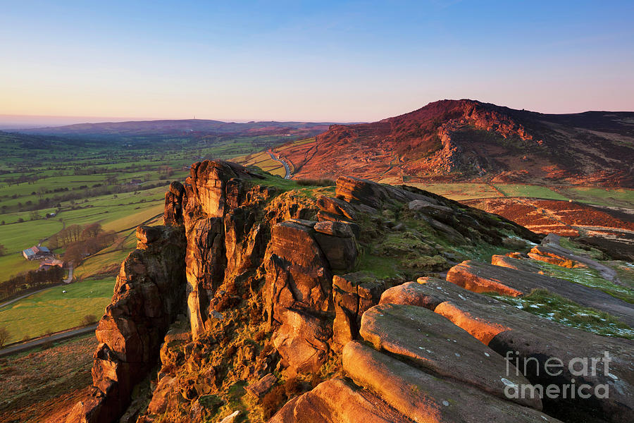 Hen Cloud sunset, The Roaches, Staffordshire Peak District, England Photograph by Neale And Judith Clark