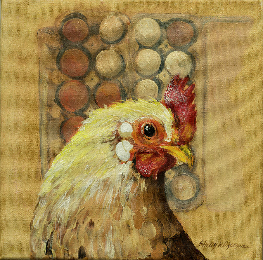 Hen Fruit Painting by Shelly Wilkerson