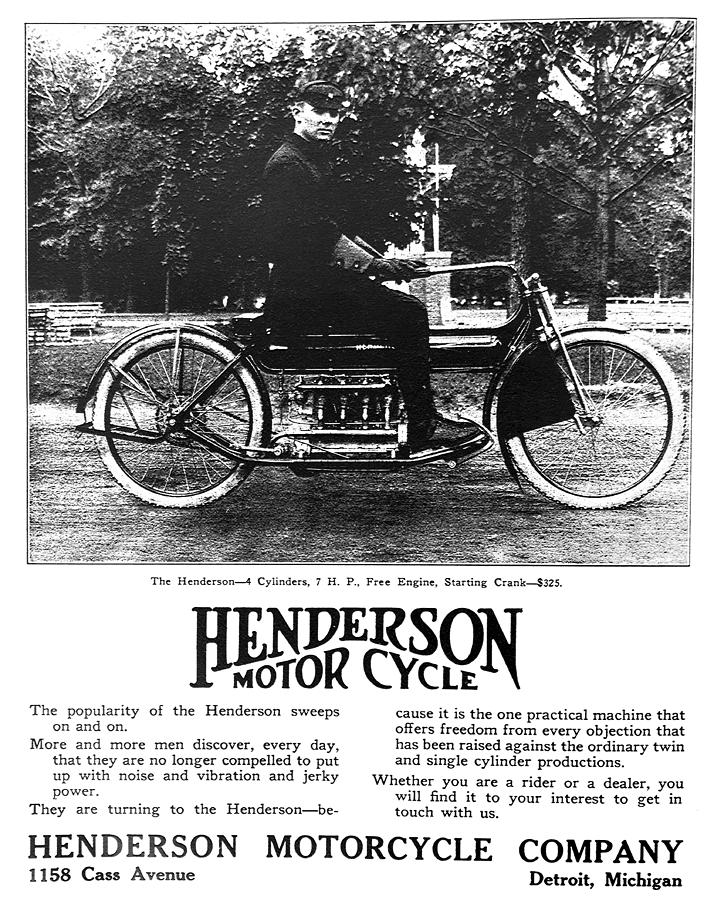 Henderson Motorcycles add circa 1930s Photograph by David Lee Thompson