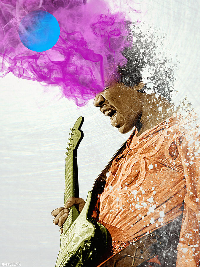 Hendrix Digital Art - Hendrix - Off To Neptune by Bobby Zeik Hendrix Digital Art - Hendrix - Off To Neptune by Bobby Zeik