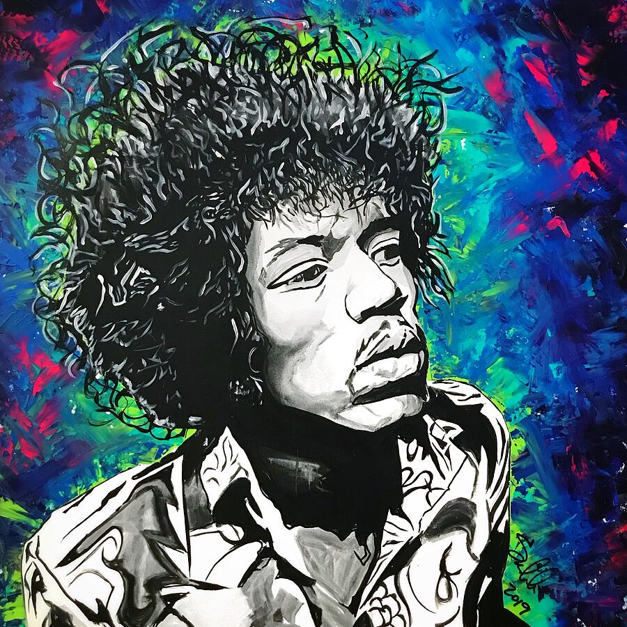 Hendrix  Painting by Sergio Gutierrez