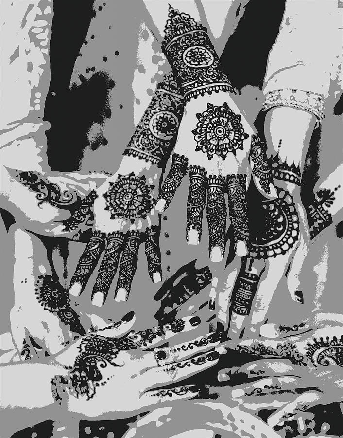 Henna Adorned Hands Digital Art by Susan Maxwell Schmidt