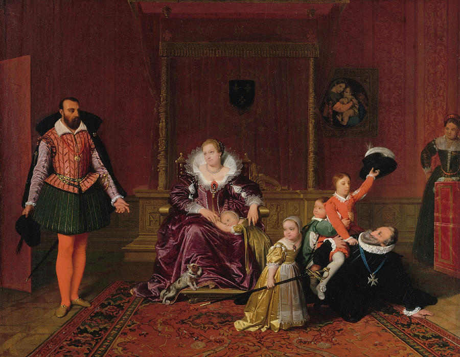 Henri IV jouant avec ses enfants Painting by Jean-Auguste-Dominique Ingres